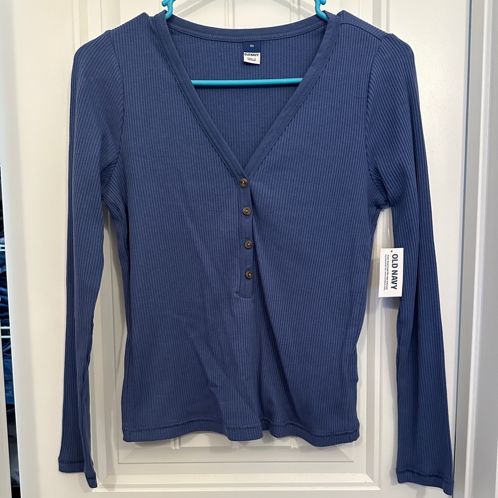 Blue, old navy Henley. Never worn